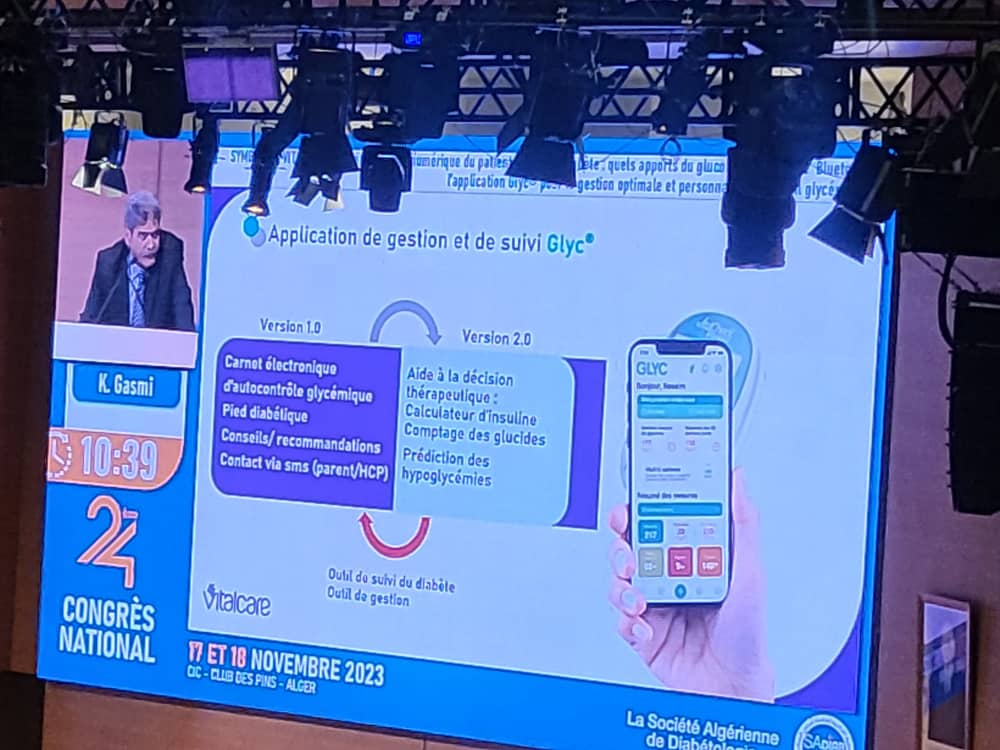 Présenttion d el’application Gluc de vitalCare au 24ème congrès de la socicté algérienne de Diabétologie